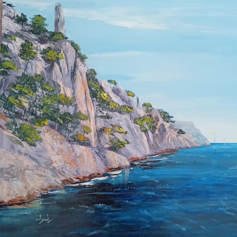 Painting Calanque d'En Vau by Degabriel Véronique | Painting Figurative Landscapes Marine Nature Oil