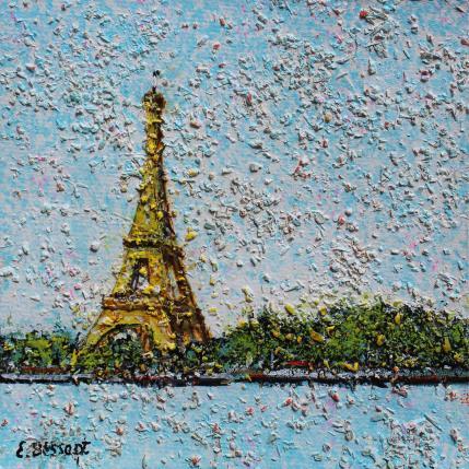Peinture La Tour Eiffel par Dessapt Elika | Tableau Impressionnisme Acrylique, Sable