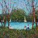 Painting Repos printanier by Dessapt Elika | Painting Impressionism Acrylic Sand