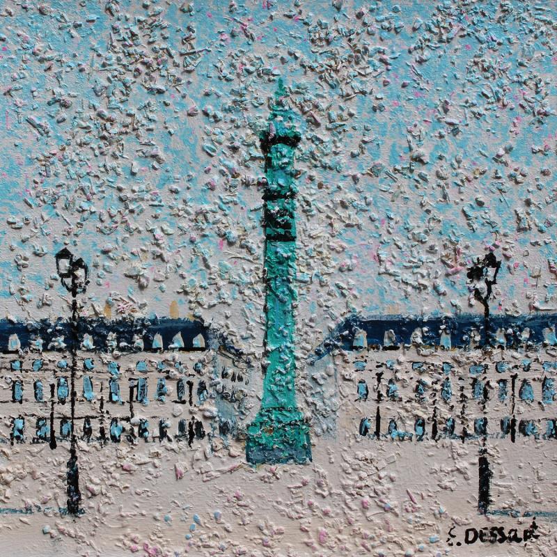 Painting Vendôme by Dessapt Elika | Painting Impressionism Acrylic Sand