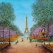 Peinture Le printemps est de retour à Paris par Dessapt Elika | Tableau Impressionnisme Acrylique Sable