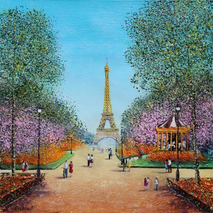 Painting Le printemps est de retour à Paris by Dessapt Elika | Painting Impressionism Acrylic, Sand