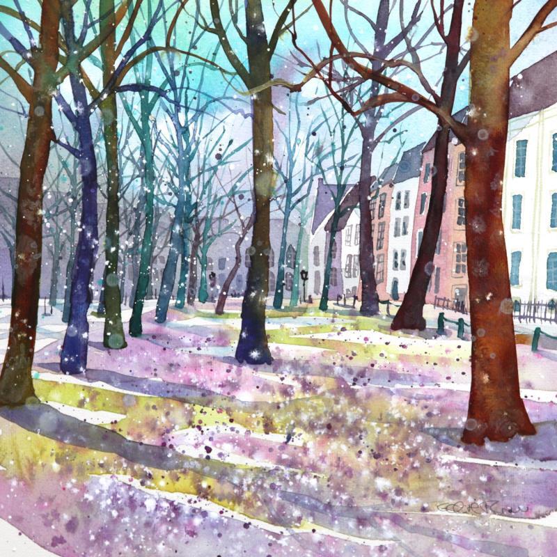 Painting NO.  2485 THE HAGUE  LANGE VOORHOUT SPRING by Thurnherr Edith | Painting Subject matter Urban Watercolor