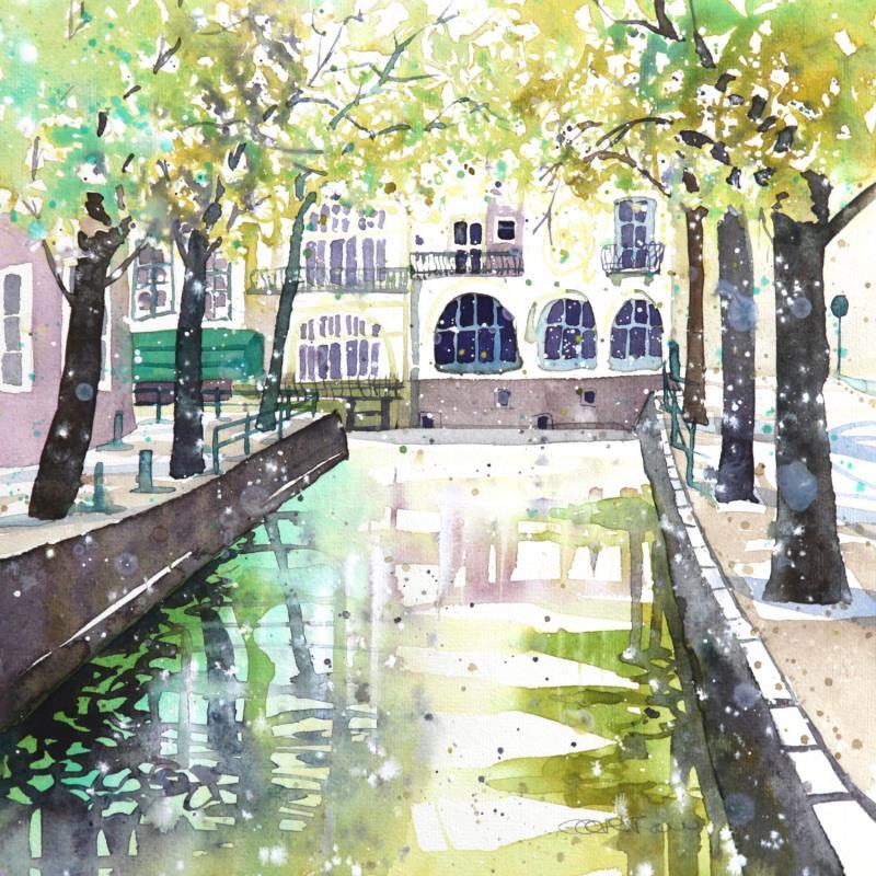 Painting NO.  2486  THE HAGUE  HOUTWEG by Thurnherr Edith | Painting Subject matter Urban Watercolor