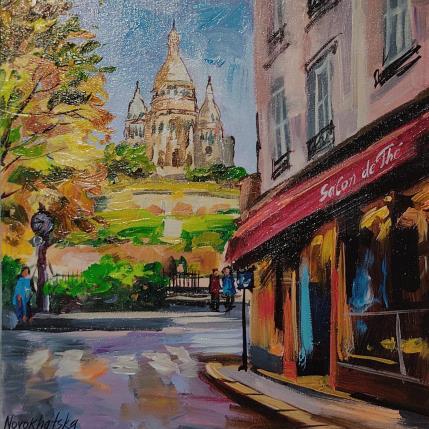 Gemälde Vue avec le Sacré Cœur von Novokhatska Olga | Gemälde Figurativ Acryl, Öl Urban
