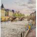 Painting Paris le Pont du Change by Decoudun Jean charles | Painting Figurative Urban Watercolor