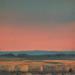 Gemälde FIELDS AND HILLS IN THE EVENING LIGHT von Herz Svenja | Gemälde Impressionismus Landschaften Acryl