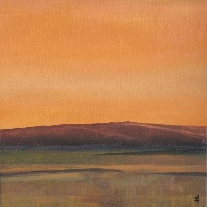 Painting ORANGE SUNSET by Herz Svenja | Painting Impressionism Landscapes Acrylic