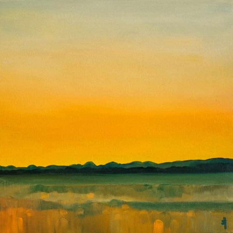 Gemälde FLYING SPOTS IN THE SUNSET von Herz Svenja | Gemälde Impressionismus Landschaften Acryl