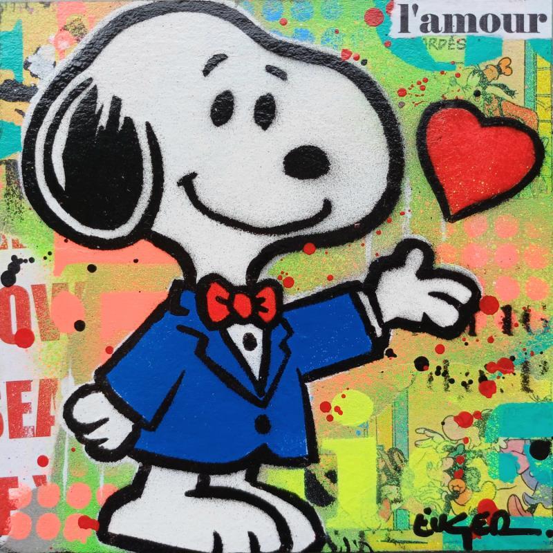 Painting L'AMOUR by Euger Philippe | Painting Pop-art Acrylic, Cardboard, Gluing Pop icons