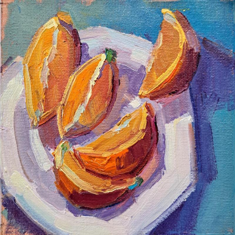 Painting Quartiers d'oranges by Aliamus Béatrice  | Painting Impressionism Gouache Still-life