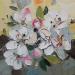 Painting Plum in blossom by Lunetskaya Elena | Painting Figurative Landscapes Nature Minimalist Cardboard Oil