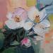 Painting Spring flowers by Lunetskaya Elena | Painting Figurative Landscapes Nature Minimalist Cardboard Oil