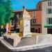 Peinture Fontaine d’Aix en Provence par Du Planty Anne | Tableau Figuratif Architecture Acrylique