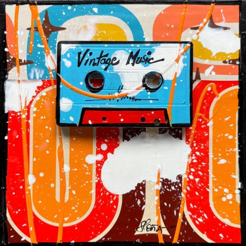 Painting Vintage Music by Costa Sophie | Painting Pop-art Acrylic, Gluing, Upcycling Pop icons