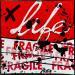 Painting Fragile life (rouge) by Costa Sophie | Painting Pop-art Acrylic Gluing Upcycling