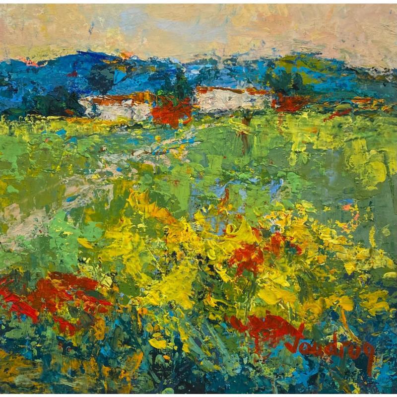 Painting Le petit Luberon à Lauris by Vaudron | Painting Figurative Gouache Landscapes