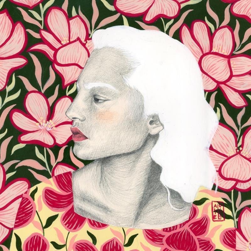 Painting Lina by Alie Loizel | Painting Figurative Acrylic Portrait