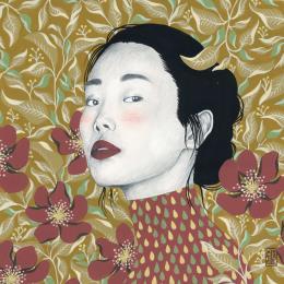 Painting Daphné by Alie Loizel | Painting Figurative Acrylic Portrait