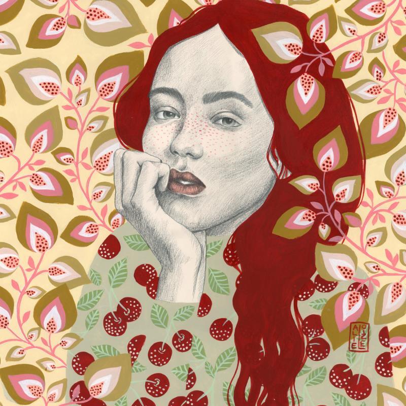 Painting Adélaïde by Alie Loizel | Painting Figurative Acrylic Portrait