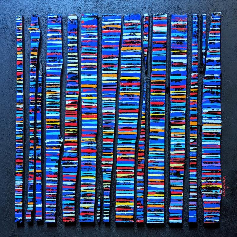 Painting Bc14 fine bleu multi by Langeron Luc | Painting Subject matter Wood Acrylic Resin