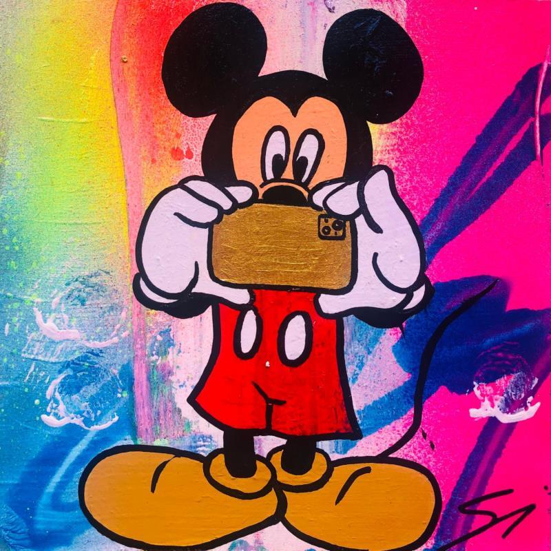 Gemälde GIVE ME A SMILE von Mestres Sergi | Gemälde Pop-Art Pop-Ikonen Graffiti Acryl