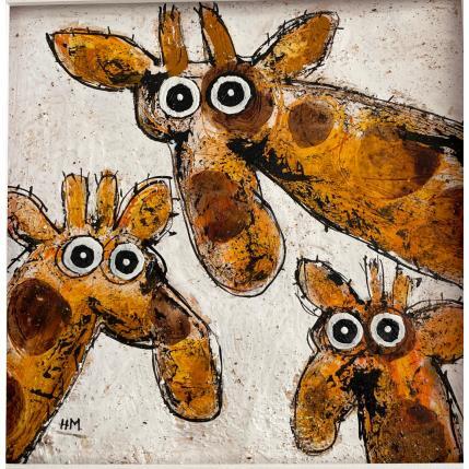 Painting Giraffe Family by Maury Hervé | Painting Raw art Ink, Sand Animals