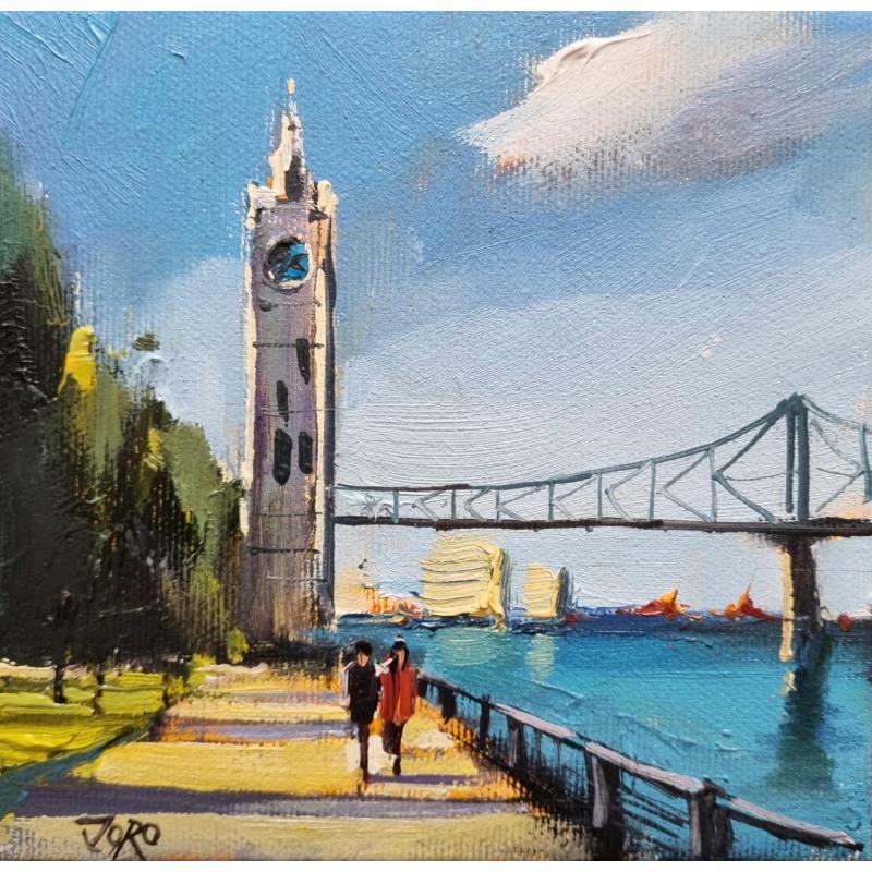 Painting Pont Jacques cartier by Joro | Painting Figurative Urban Oil