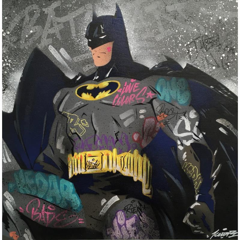 Gemälde Batman City von Kedarone | Gemälde Pop-Art Acryl, Graffiti Pop-Ikonen