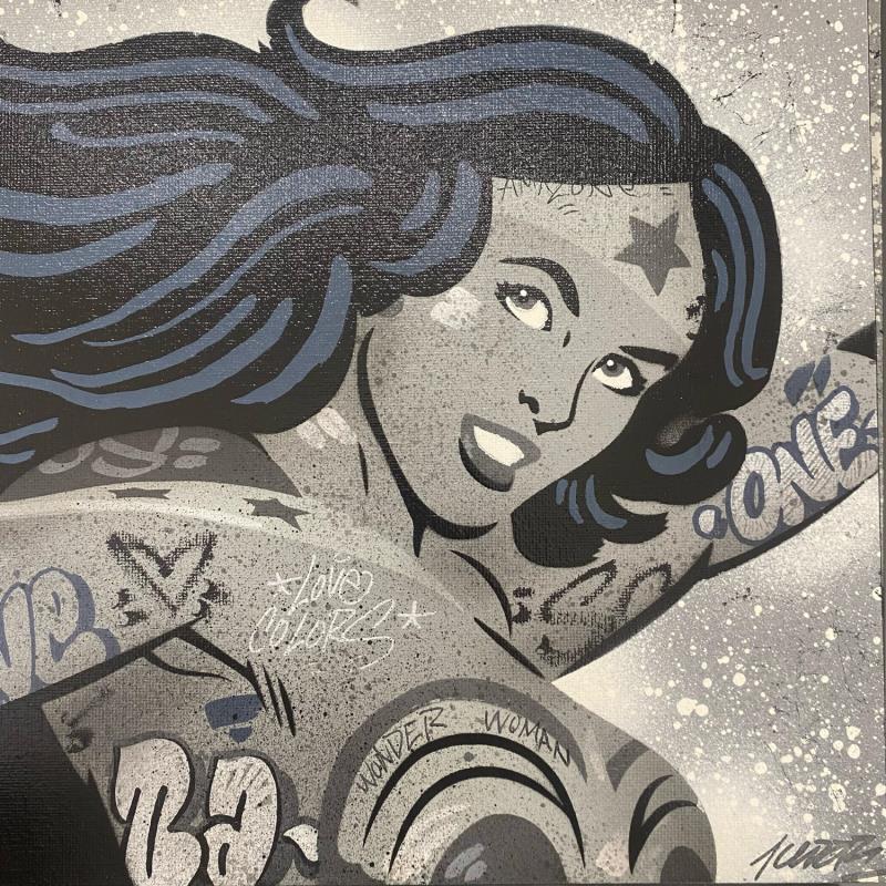 Gemälde Wonder Woman von Kedarone | Gemälde Pop-Art Pop-Ikonen Graffiti Acryl