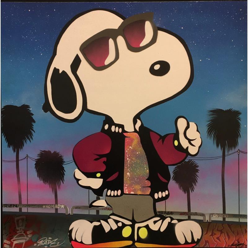 Peinture Snoopy good mood par Kedarone | Tableau Pop-art Icones Pop Graffiti Acrylique