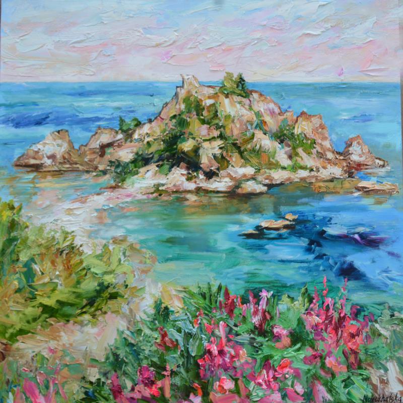 Peinture Isola Bella  par Novokhatska Olga | Tableau Figuratif Acrylique, Huile Marine, Nature