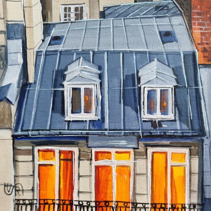 Peinture Evening in Paris par Rasa | Tableau Figuratif Urbain Acrylique