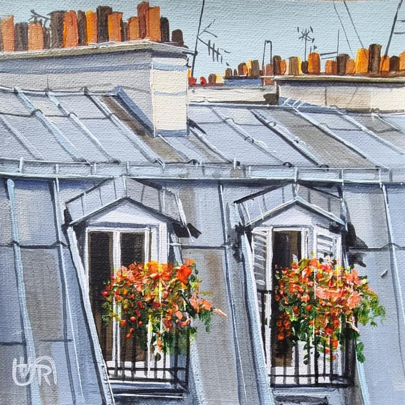 Peinture Blooming balconies par Rasa | Tableau Figuratif Urbain Acrylique