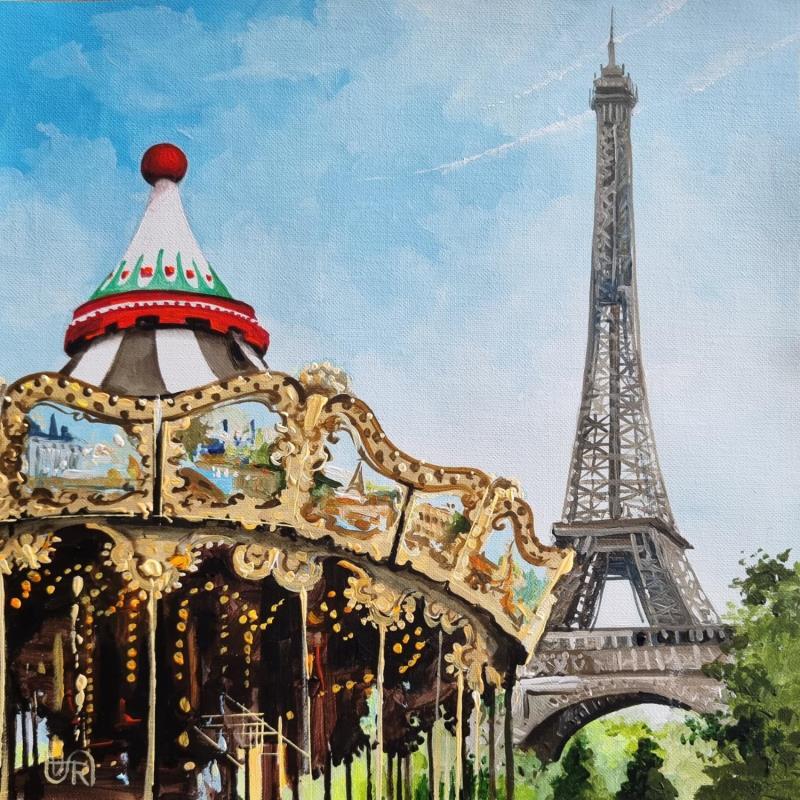 Peinture Carousel par Rasa | Tableau Figuratif Urbain Acrylique