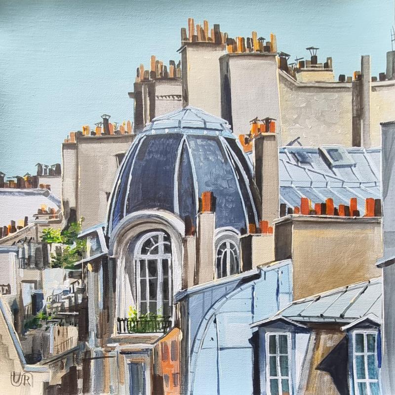 Painting Roofs and chimneys by Rasa | Painting Figurative Urban Acrylic