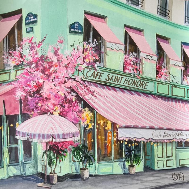 Painting  Cafe saint honore by Rasa | Painting Figurative Urban Acrylic