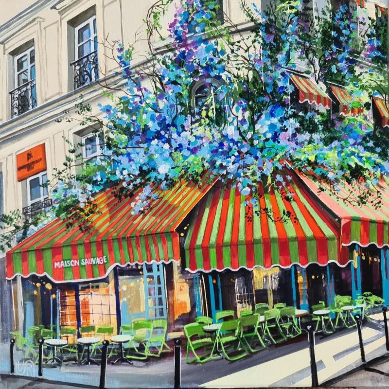 Peinture Maison Sauvage Saint-Germain - des -Pres par Rasa | Tableau Figuratif Acrylique Urbain
