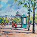 Gemälde AUX JARDINS DU LUXEMBOURG A PARIS von Euger | Gemälde Figurativ Landschaften Urban Alltagsszenen Acryl