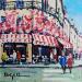 Painting TERRASSE LA FAVORITE by Euger | Painting Figurative Urban Life style Acrylic