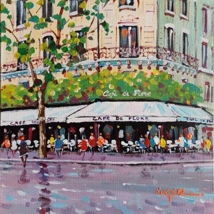 Painting BOULEVARD SAINT GERMAIN A PARIS by Euger | Painting Figurative Acrylic Life style, Urban