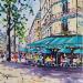 Painting APRES MIDI AUX DEUX MAGOTS by Euger | Painting Figurative Urban Life style Acrylic