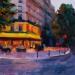 Painting Café de nuit by Eugène Romain | Painting Figurative Landscapes Oil
