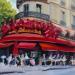 Peinture Un café a Paris  par Eugène Romain | Tableau Figuratif Paysages Huile