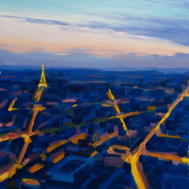 Gemälde Nuit Parisienne  von Eugène Romain | Gemälde Figurativ Landschaften Öl
