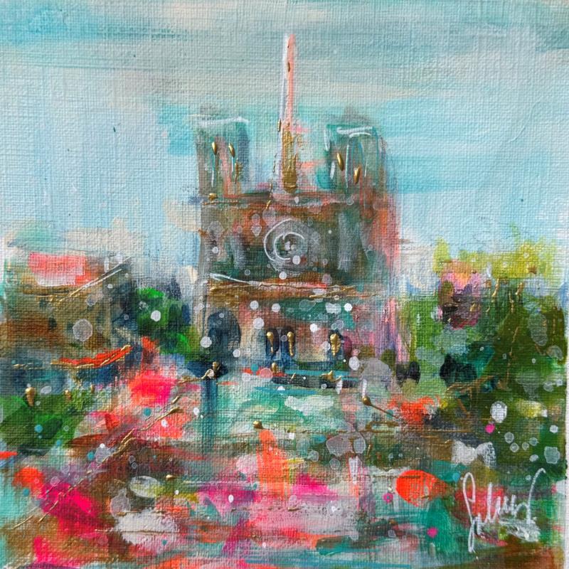 Painting Parvis de Notre Dame by Solveiga | Painting Figurative Acrylic