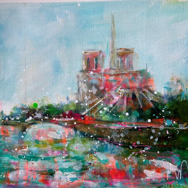 Painting Notre Dame  by Solveiga | Painting Acrylic