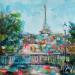 Painting Paris View  by Solveiga | Painting Acrylic