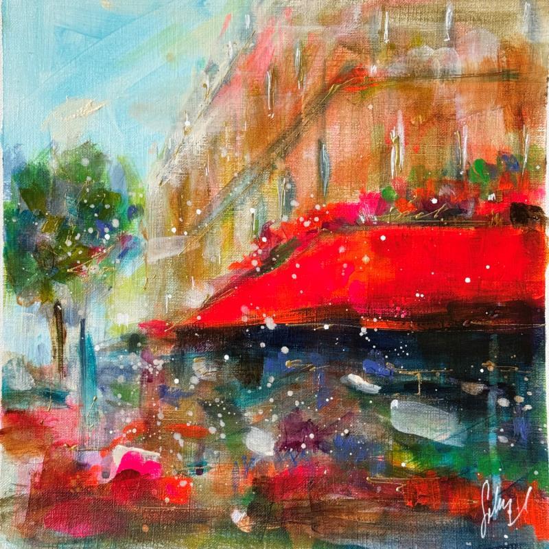 Painting Café de la Poste by Solveiga | Painting Acrylic