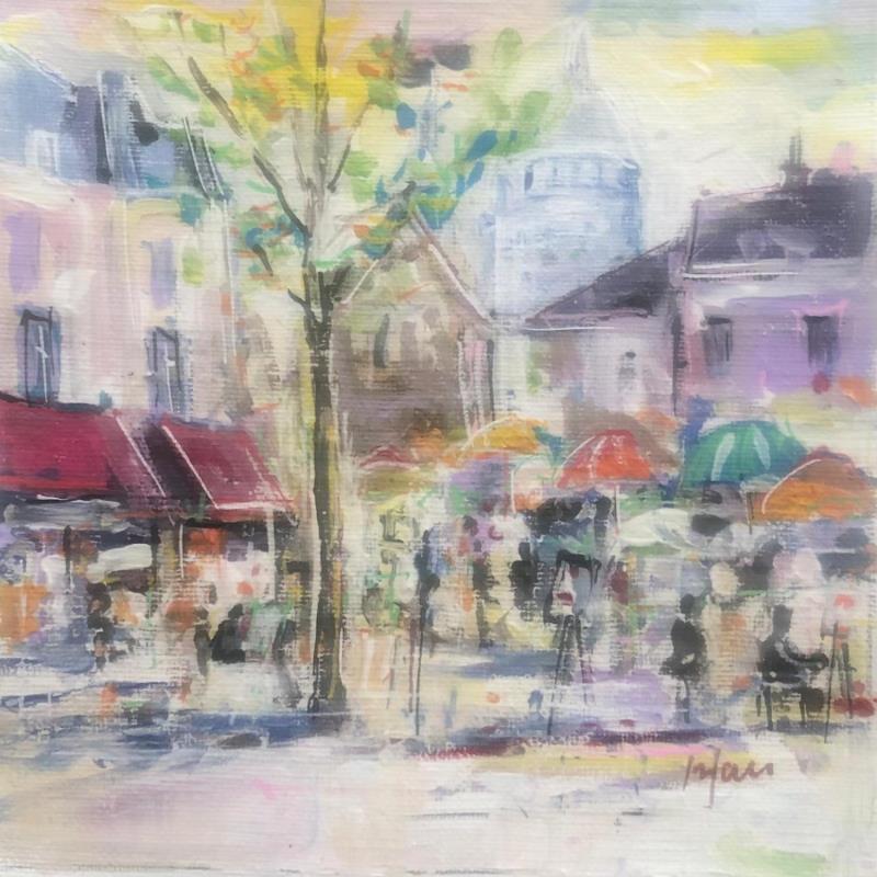 Painting Place du Tertre by Yavru Irfan | Painting Figurative Oil